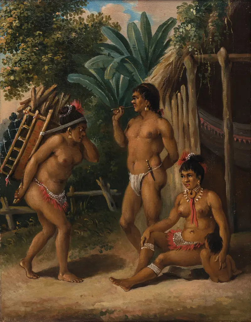 Indigenous Kalinago of St. Vincent, oil on canvas by Agostino Brunias