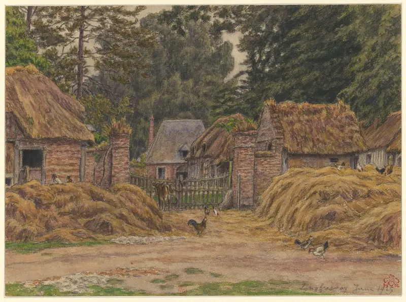 Long Fresnay lithograph by Henri Rivière depicting a tranquil landscape with gentle curves and soft hues.