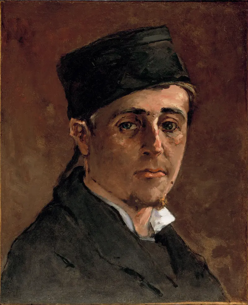 Self-Portrait by Paul Gauguin, oil on canvas, depicting a reflective figure.