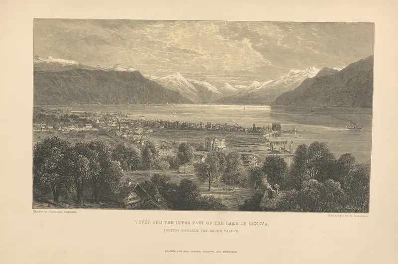 Vevay, and the Upper Part of the Lake of Geneva oil painting by Theodor Gsell Fels