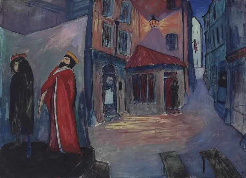 Abstract artwork with swirling dark colors by Marianne von Werefkin, oil painting