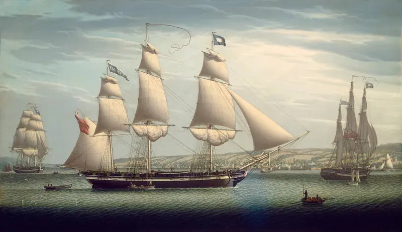 The Ship ‘Favorite’ by Robert Salmon, marine scene, oil painting