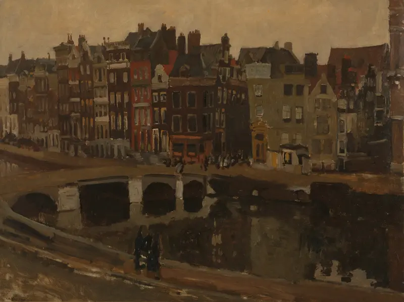 The Rokin, Amsterdam by George Hendrik Breitner, impressionist oil painting