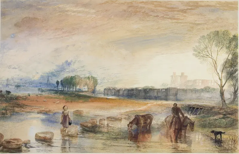 Sunset and Moonrise, oil on canvas by Joseph Mallord William Turner