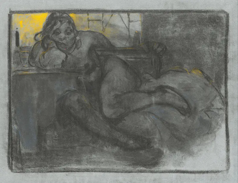 A captivating portrait of a woman by Alphonse Mucha.