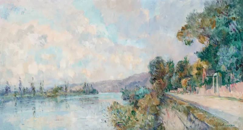 Landscape of the Seine river by Albert Lebourg, oil on canvas