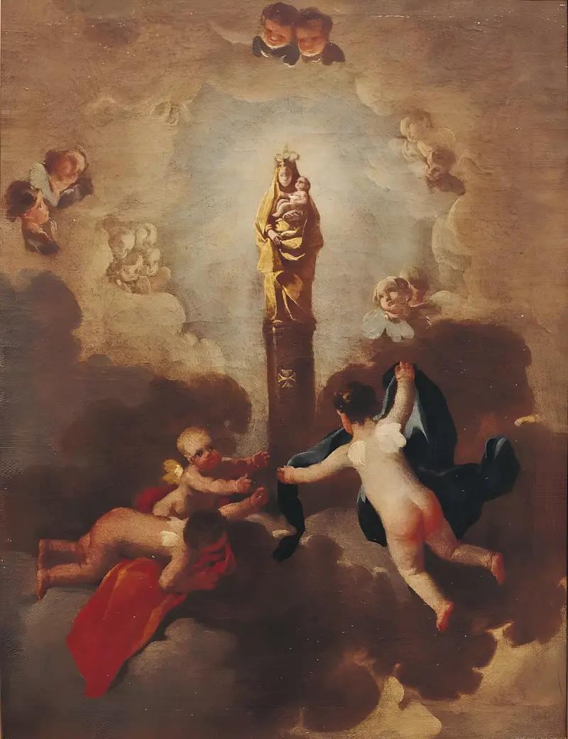 Our Lady of the Pillar by Francisco de Goya depicts the Virgin Mary appearing to Saint James.