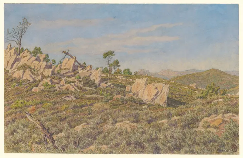 Henri Rivière's painting 'Bormes' captures a serene landscape scene.