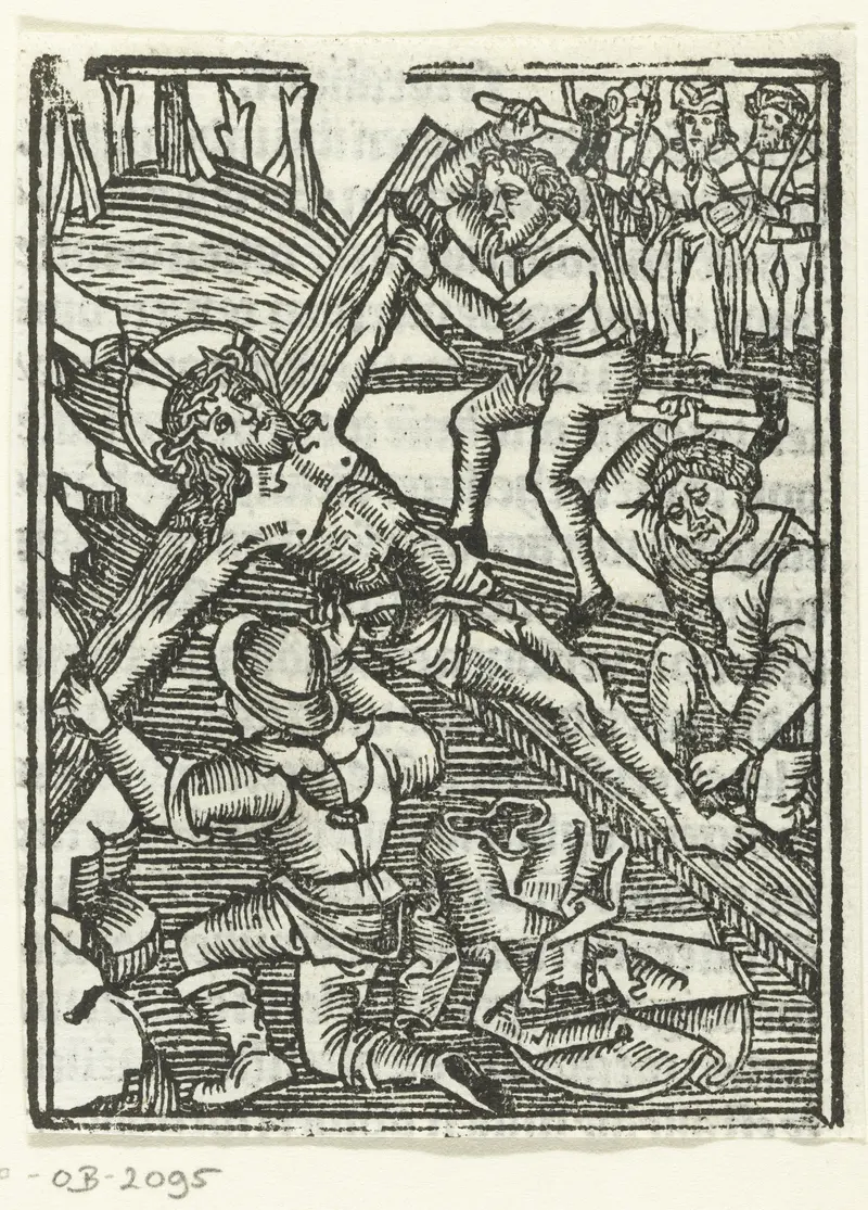 Crucifixion scene by Meester van de Delbecq-Schreiber-Passie, paper medium