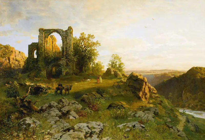 Landscape of Dürnstein On The Danube, oil painting by Hugo Darnaut