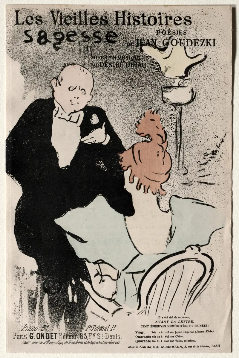 Henri de Toulouse-Lautrec's 'Les Vieilles Histoires, Sagesse' captures a moment of reflection.