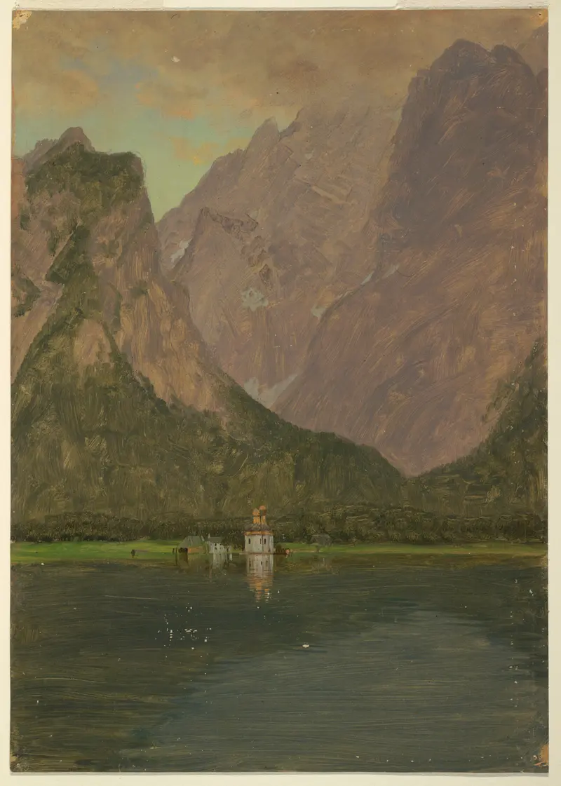 Landscape of Koenigsee, near Berchtesgaden by Frederic Edwin Church, oil painting