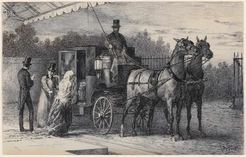 A painting titled 'Coach' by Willem de Famars Testas depicting a lively scene.