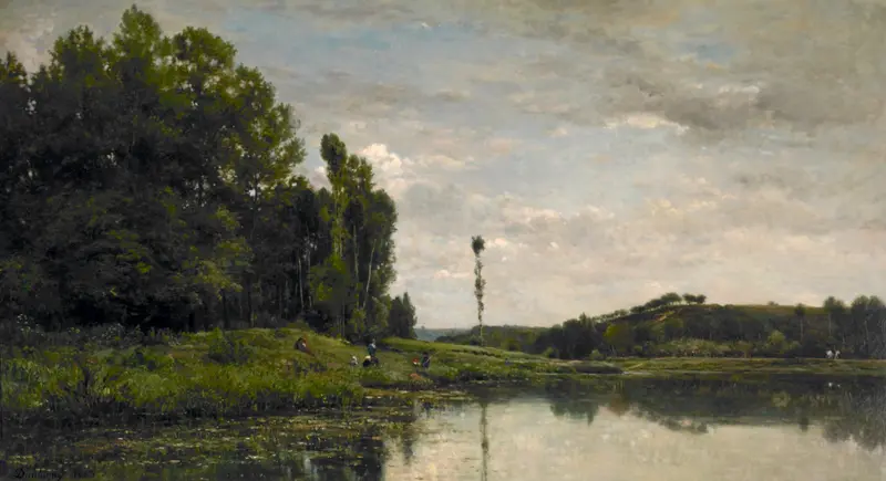 Banks of the Oise at Auvers, oil on canvas by Charles François Daubigny, depicting a tranquil river landscape