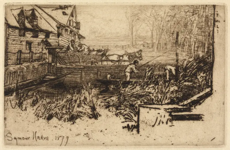 Dusty Millers by Francis Seymour Haden, impressionism, depicting soft leaves and light.