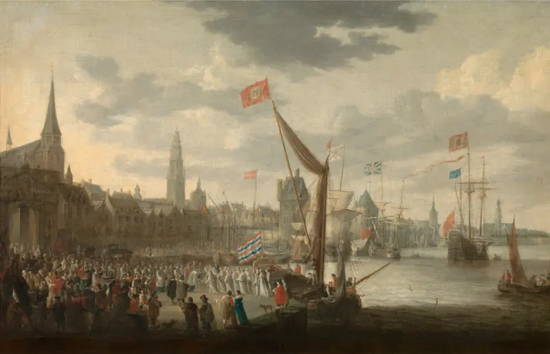 Reception of the White Monks, oil painting by Bonaventura Peeters the Elder