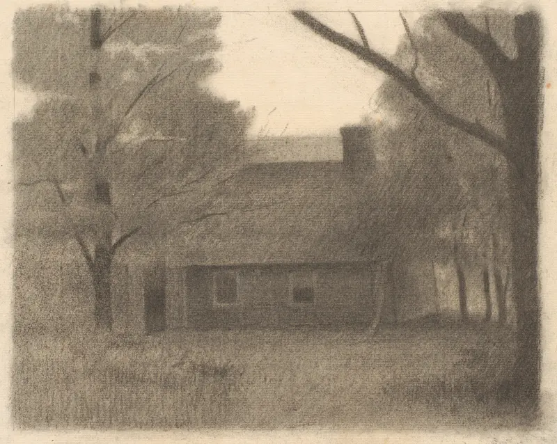 Landscape with a House by Herbert Crowley, oil on canvas depicting a serene house in nature.