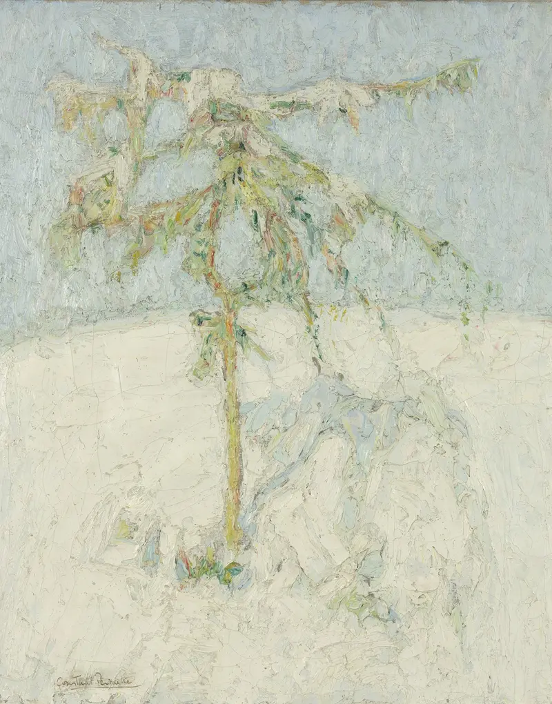 Winter landscape with snow-covered hills, oil painting by Constant Permeke