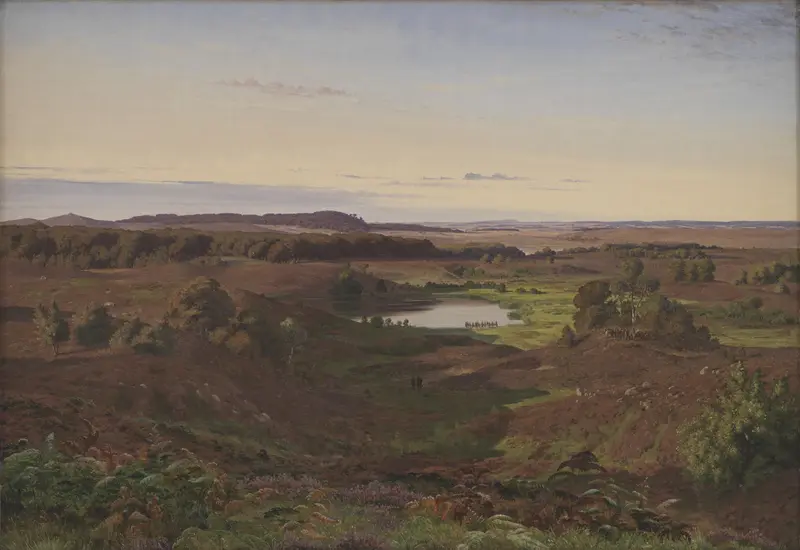 Landscape in the North of Zealand. Afternoon by Vilhelm Kyhn, oil painting depicting a serene afternoon scene.