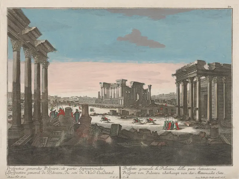 Neoclassicism landscape depicting ancient ruins of Palmira by Unknown Artist