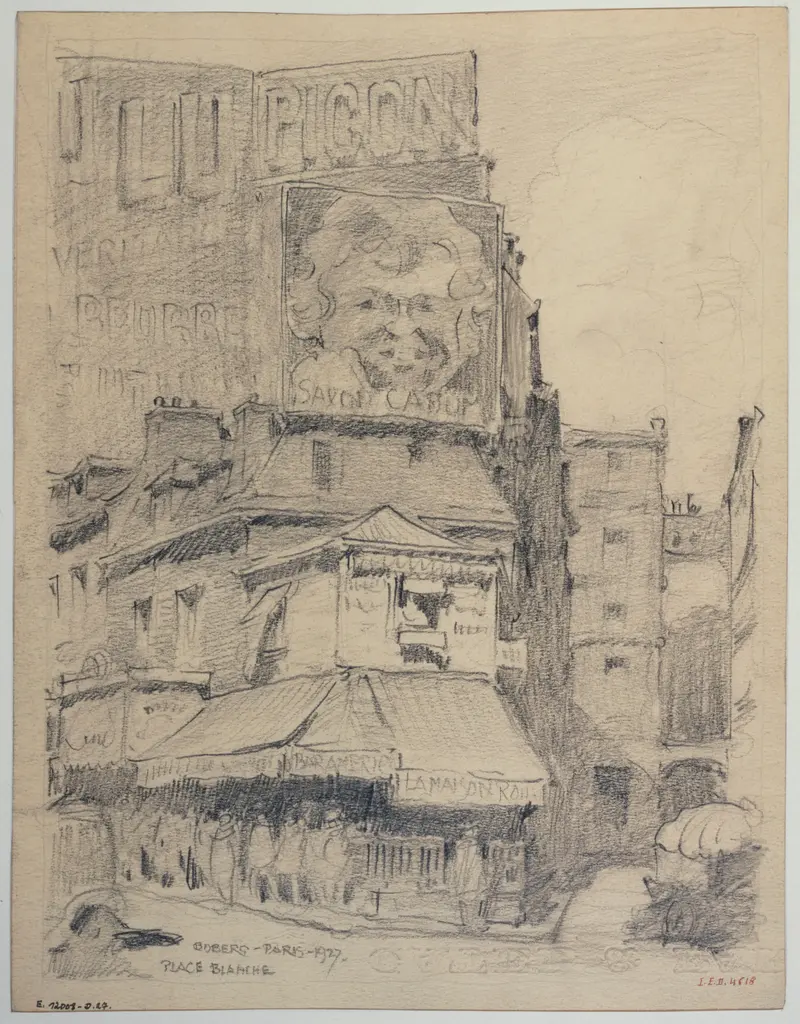 La place Blanche by Ferdinand Boberg, oil on canvas depicting an urban landscape with gray tones.