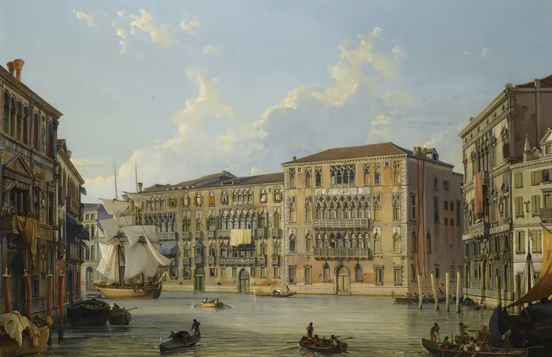 The Palazzo Foscari on the Grand Canal, oil on canvas by Friedrich von Nerly