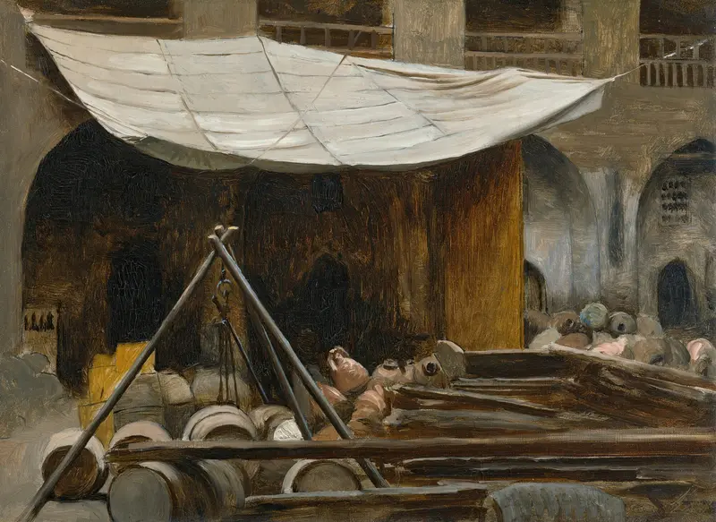 The Citadel, Acre by Jean-Léon Gérôme, oil on canvas depicting a historical citadel.