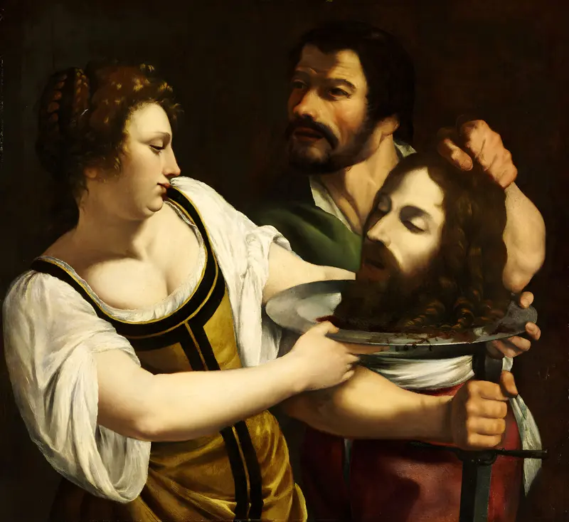 Salome holding the head of Saint John the Baptist, painted by Artemisia Gentileschi.