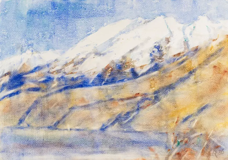 Ghiridone im Winter by Christian Rohlfs, expressionism, depicting a solitary figure in a winter landscape