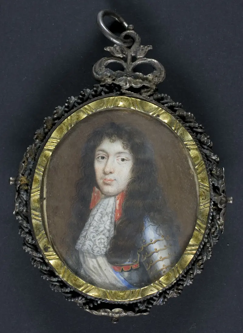 Portrait of Louis XIV in armor, ivory sculpture by Pierre Bordier