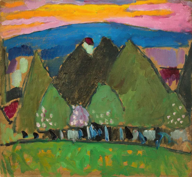 Landschaft mit Bäumen by Alexej von Jawlensky, expressionism, landscape, oil painting