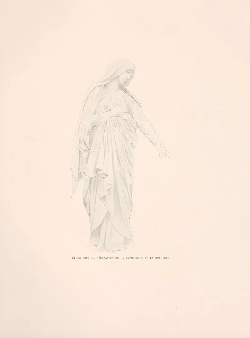 William Bouguereau's 'Ètude pour la dècoration de la cathèdrale de la Rochelle' showcases intricate details and classical themes.