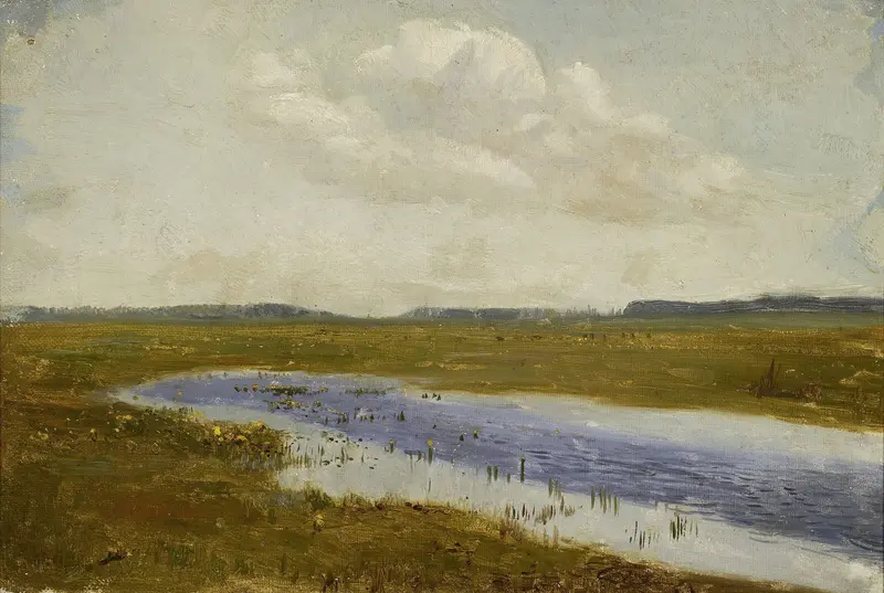 Sketch of a meadow with cowslips by Jozef Chelmonski