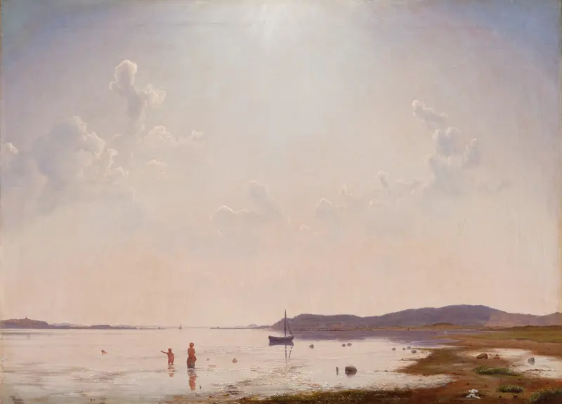 Landscape of Roskilde Fjord by Vilhelm Kyhn, oil painting
