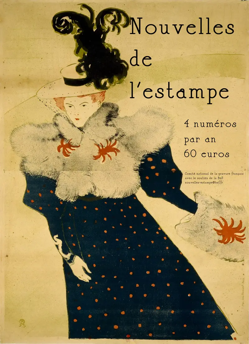 Henri de Toulouse-Lautrec's 'Revue Blanche' captures the lively atmosphere of Parisian nightlife.