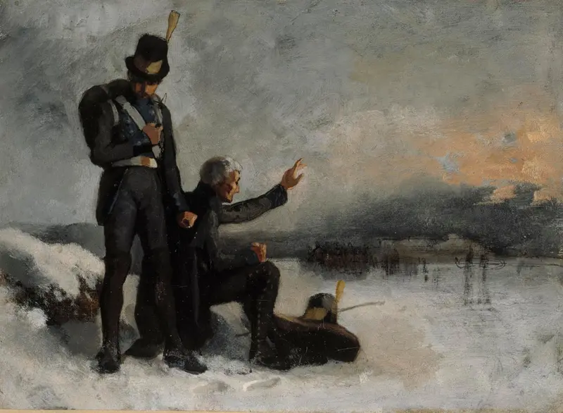 A depiction of a scene from the Finnish War by Albert Edelfelt.