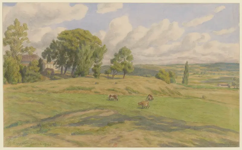 Ethereal landscape in watercolor by Henri Rivière