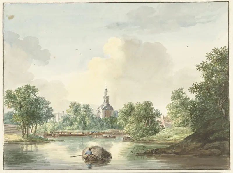 De Hogerwoerdse Poort te Leiden, architecture, oil painting, Pieter Gerardus van Os