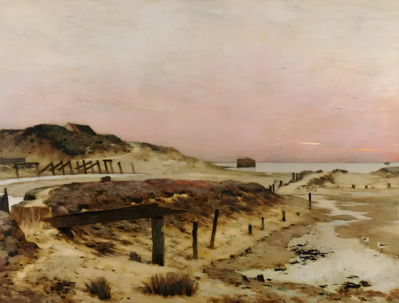 Rest on the Flight into Egypt, oil on canvas by Jean Charles Cazin, depicting a tender embrace in twilight.
