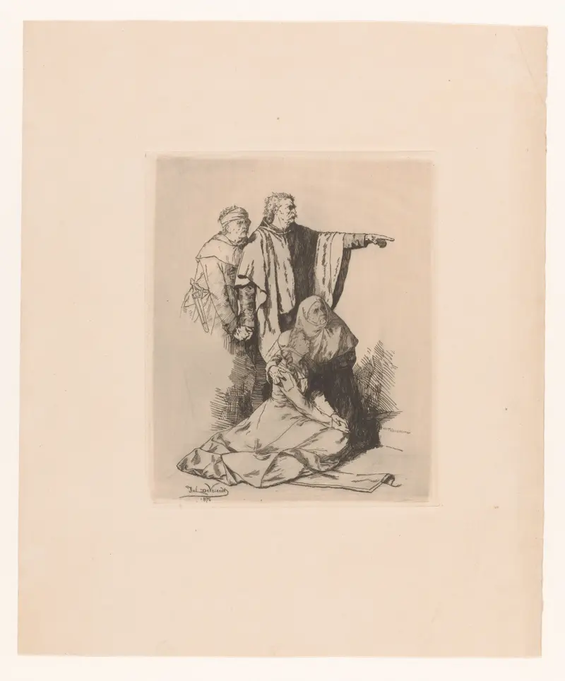 Two women, one older and one younger, sit at a table with a bowl of fruit and scissors, conveying tension and unease.