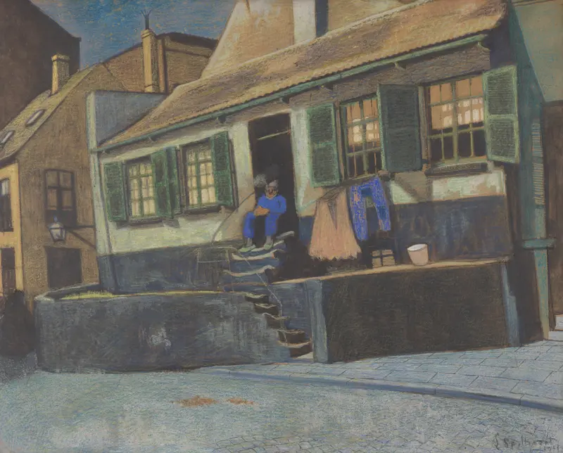 Architecture in Het huis genaamd ‘De Preekstoel’ te Oostende by Léon Spilliaert, oil painting