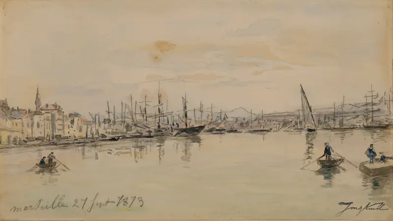 Marine scene of Le Port de Marseille by Johan Barthold Jongkind, oil painting