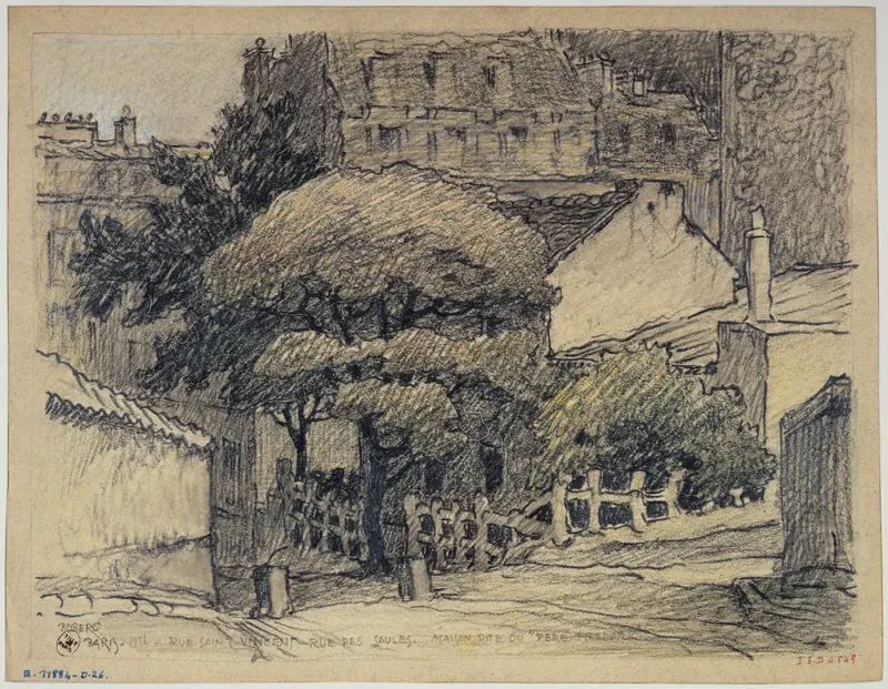 La rue Saint-Vincent et la rue des Saules, oil painting by Ferdinand Boberg