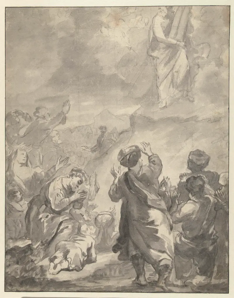 Moses holds the Ten Commandments in this oil on canvas by Ferdinand Bol.