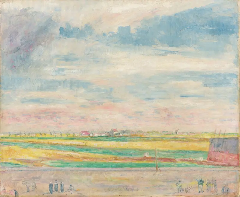 The Haute Barrière by James Ensor, oil on canvas depicting a landscape with a wooden barrier.