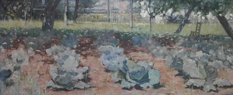 Still life of cabbages, oil on canvas by Joseph Lindon Smith