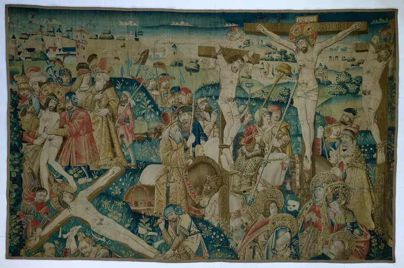 Tapestry depicting the crucifixion scene by Unknown Artist