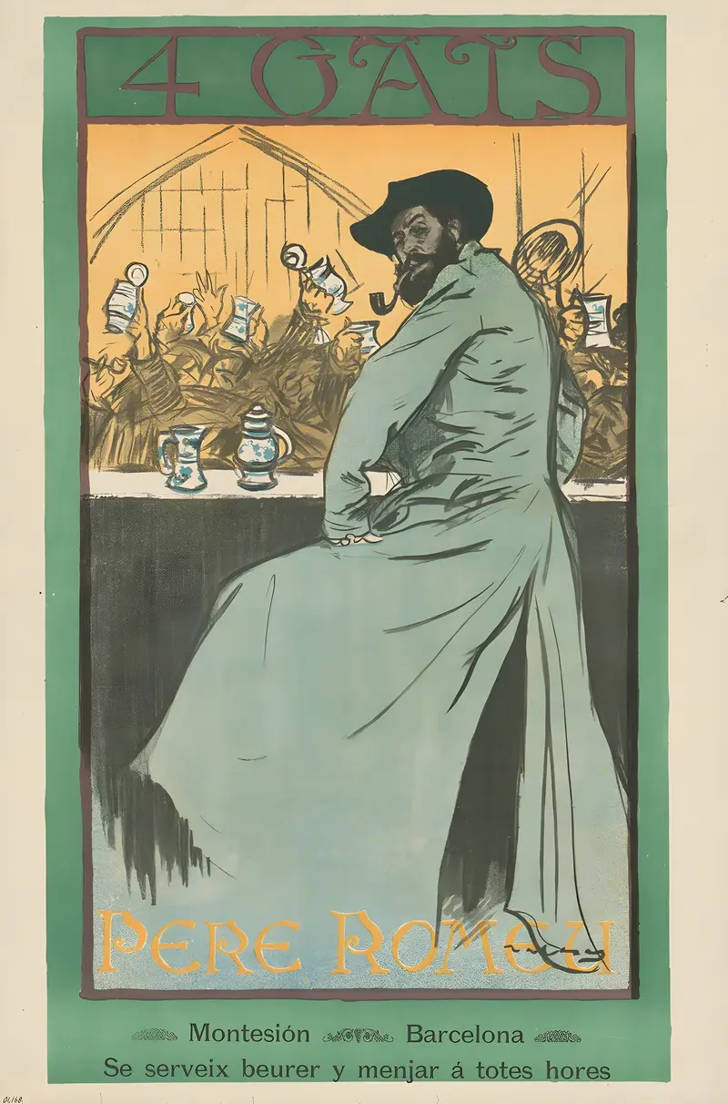 A portrait of Pere Romeu by Ramón Casas, showcasing the artist's unique style.