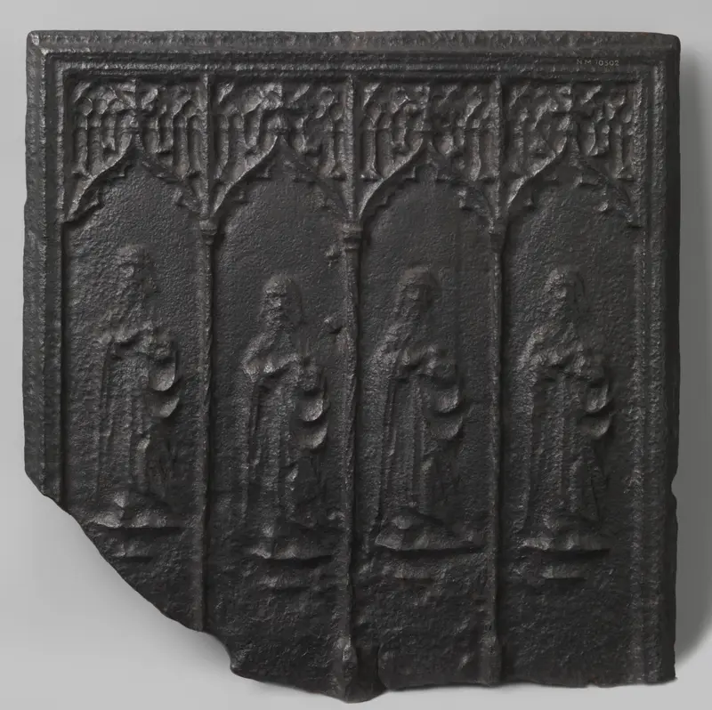 Kachelplaat met viermaal Johannes de Doper, unknown medium, Unknown Artist
