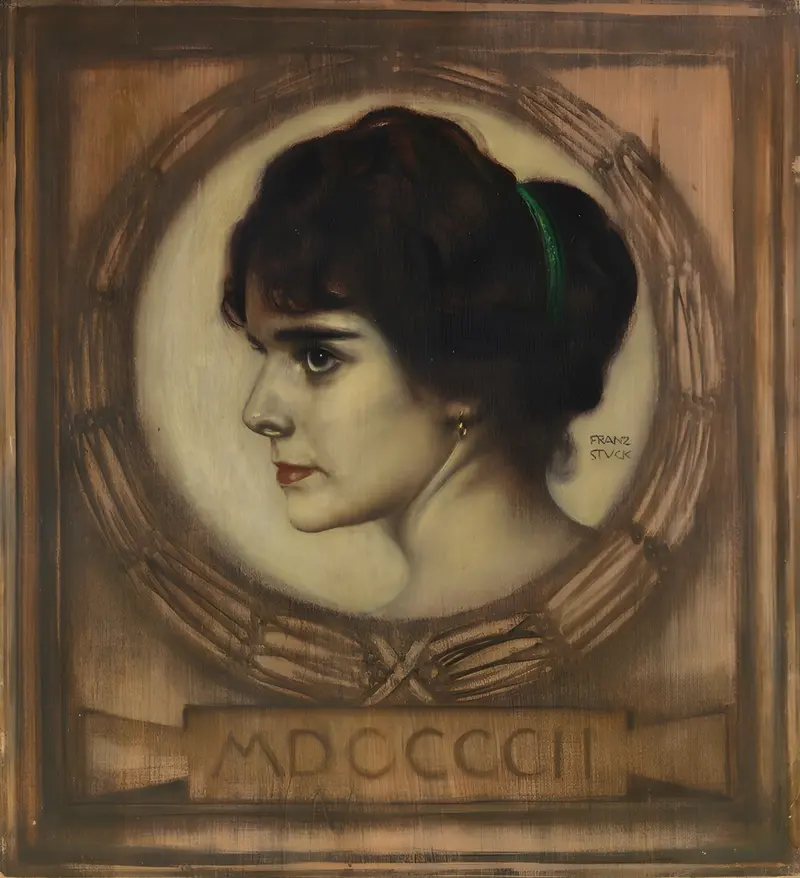 A portrait of Gemma Bierbaum by Franz von Stuck.